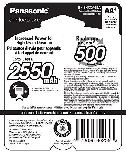 BAT NIMH AA 1.2V 2450MAH ENELOOP PRO PK4 - 30001-091BP4