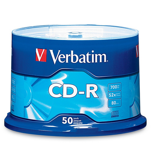 VERBATIM CD-R 80MIN 50PK WHITE INKJET 52X