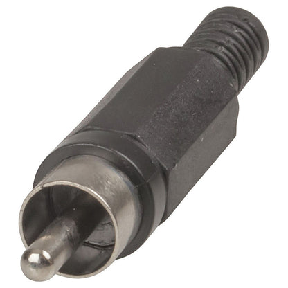 PLUG RCA BLACK PLASTIC HEX SHL - PP0242