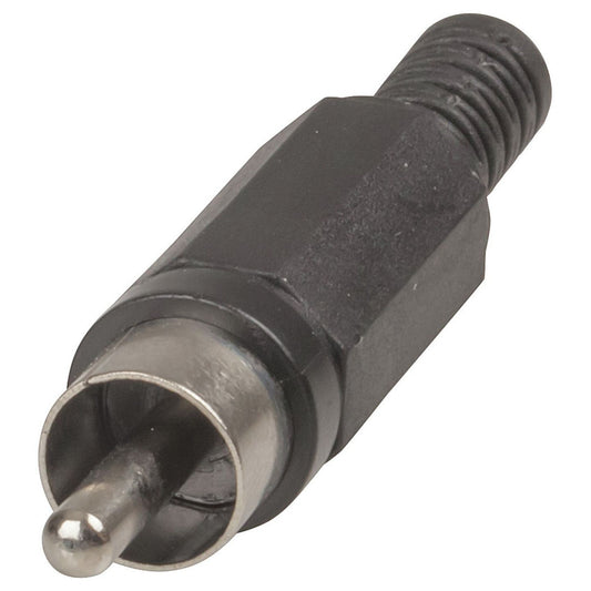 PLUG RCA BLACK PLASTIC HEX SHL - PP0242