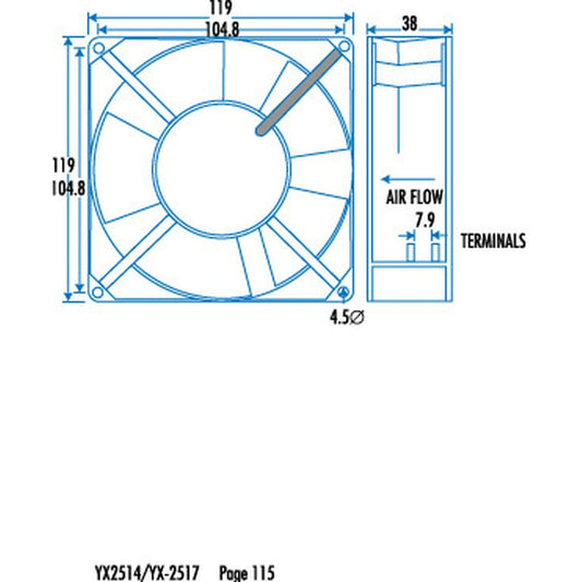 FAN 240VAC 120MM SLEEVE/B