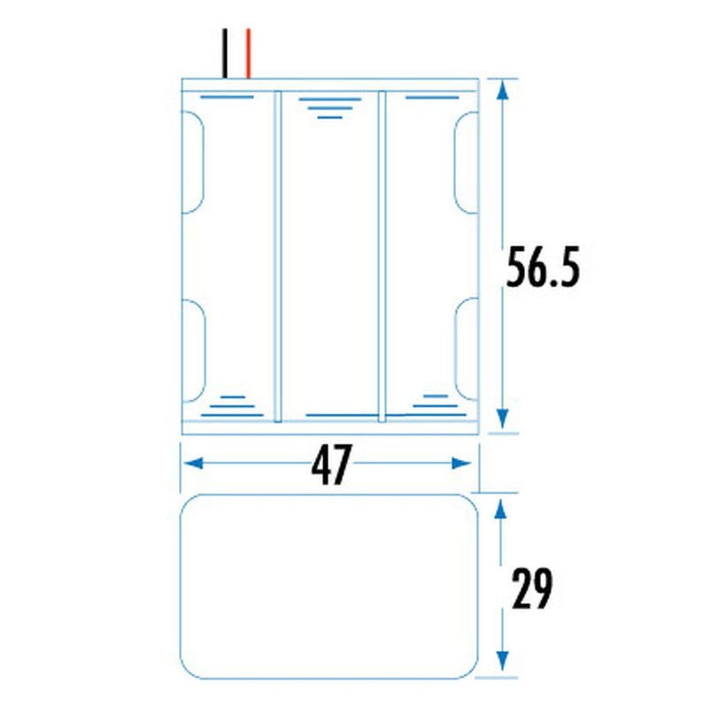 BATT HOLDER 6AA BLK W/LEAD 150MM - PH9206