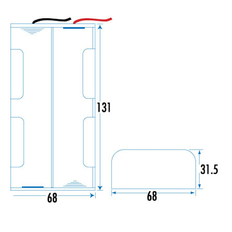 BATT HOLDER 4D BLK W/LEAD 150MM - PH9222