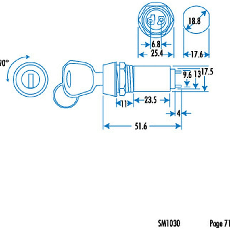 SWITCH KEY BARREL TYPE - SM1030