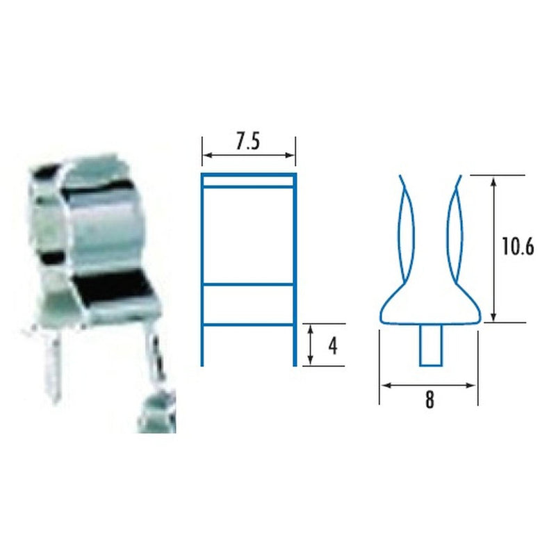 FUSE CLIP PCB 3AG PK8 - SZ2022