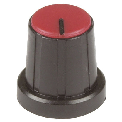 KNOB PLAST PUSH ON 1/4IN SHAFT CAP RED