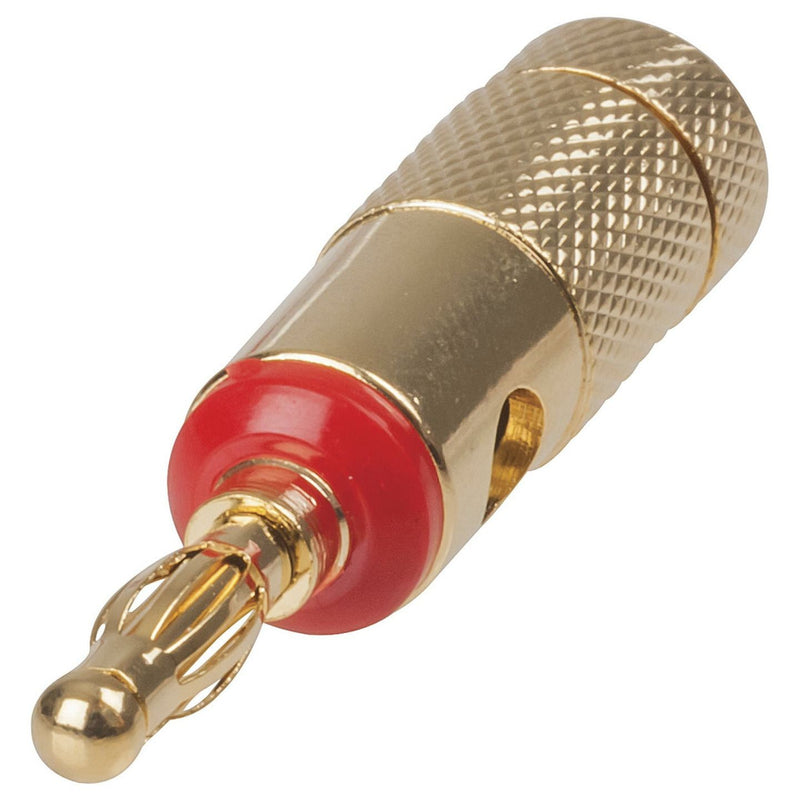 PLG BANANA 4MM MTL GLD/RED - PP0426