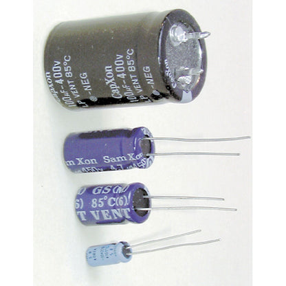 CAPACITOR ELECT RB 10U 450V 105C P=5MM 13X21.5 - RE6078