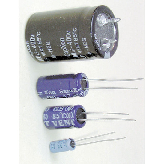 CAPACITOR ELECT RB 10U 450V 105C P=5MM 13X21.5 - RE6078