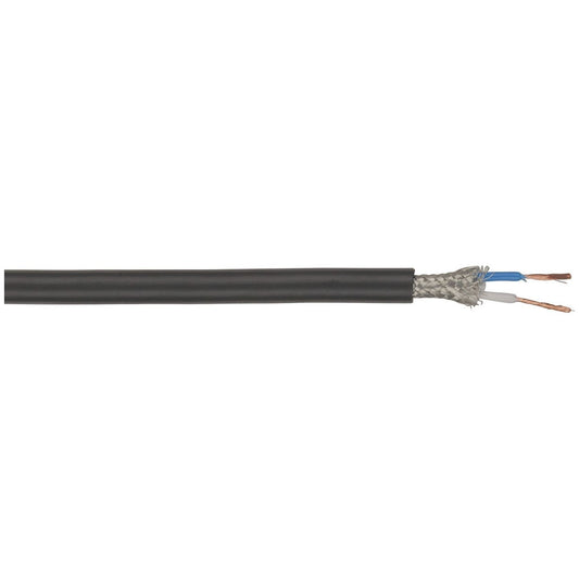 CABLE MIC SCRN 2CORE BLK 100M RLGTH RE/S - WB1530