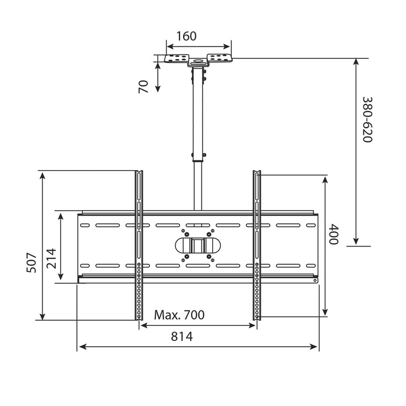 BRKT LCD MONITOR CEILING MNT ADJ 80KG