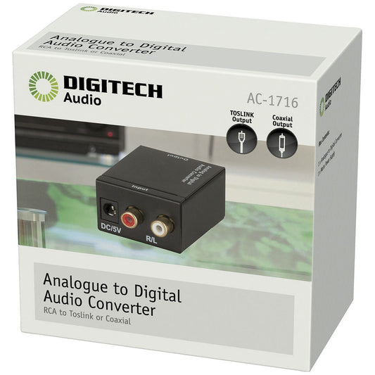 CNVTR AUD ANLG-DIG L+R RCA-COAX/TOS 5VDC - AC1716