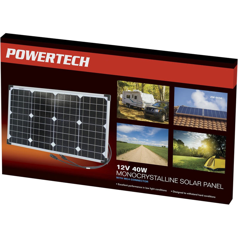 SOLAR PNL 12V 40W MONO PWRTECH 661X402MM - ZM9056