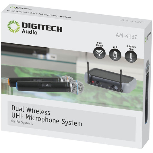 MIC W/LESS UHF 2CH W/ RCVR PSU - AM4132
