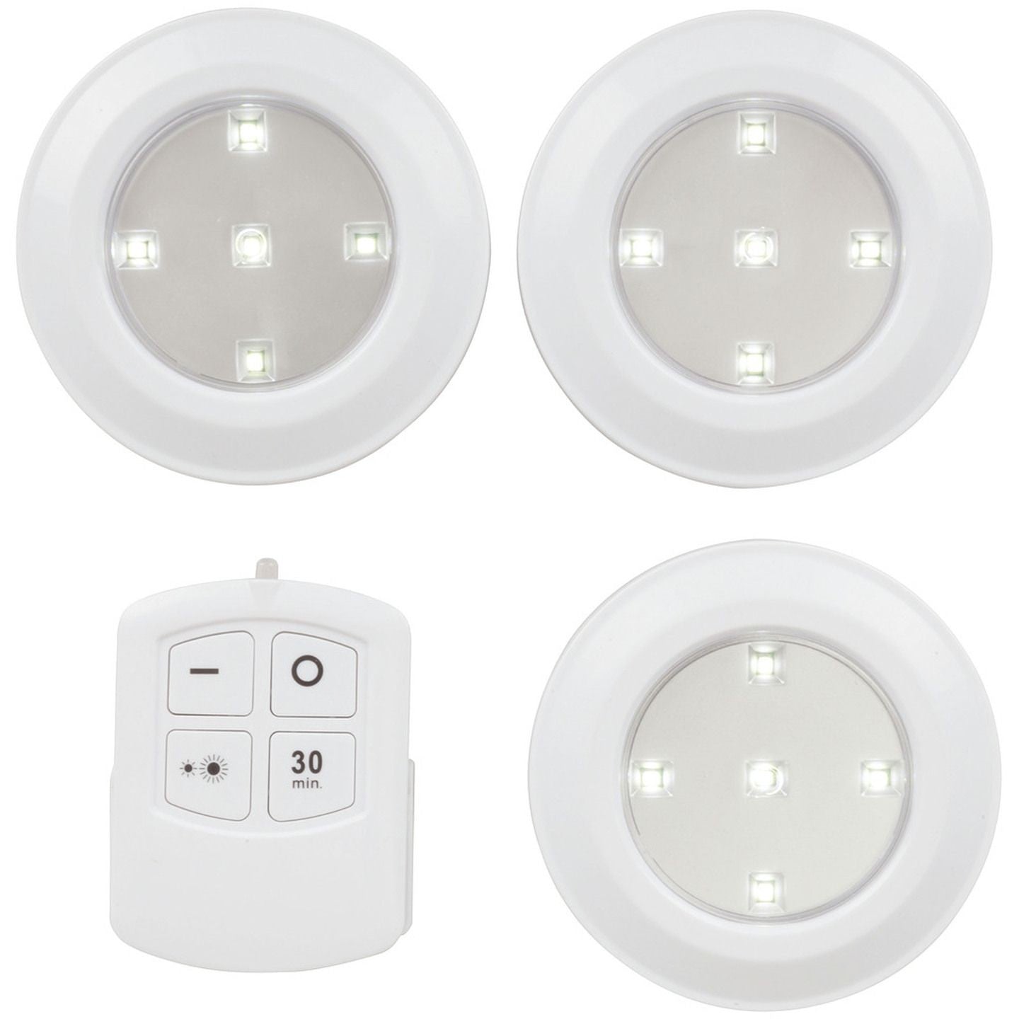 TECHBRANDS REMOTE CONTROLLED LED PUCK LIGHT TRIPLE PACK - SL3511