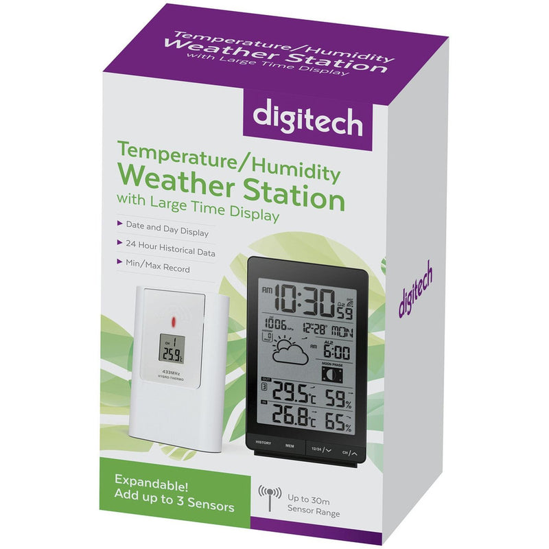 WEATHER STN TEMP/HUMID W/LESS B+W 433MHZ - XC0412