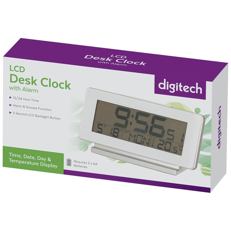 CLOCK LCD DESK ALARM DAY/DATE/TEMP - XC0232