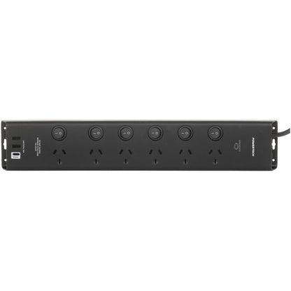 PWRBRD 6WAY 6SW SRG 2XUSB-A+1XUSB-CPD30W - MS4112