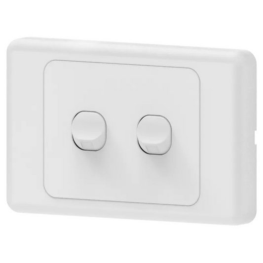 SWITCH MAINS WALL HRZ 10A DBL-GANG-2WAY - PS4009