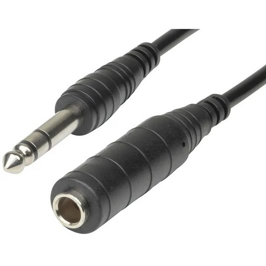 LEAD AUDIO 6.5MM STEREO PLG-SKT CURL 6M