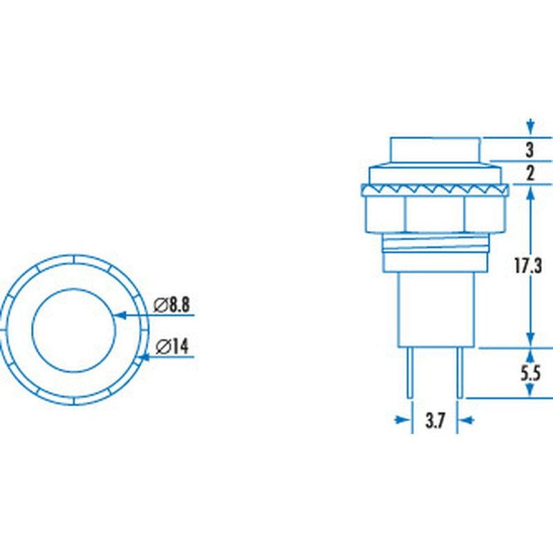 SWITCH PUSH MOM SPST BLK N/O - SP0700