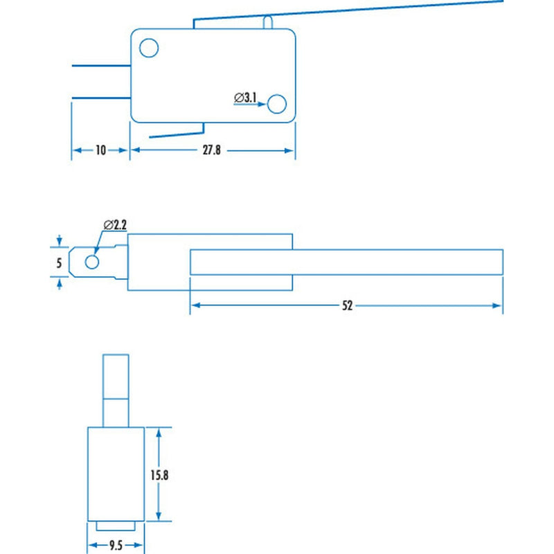 SWITCH MICRO W/LEVER 250V 5A - SM1039