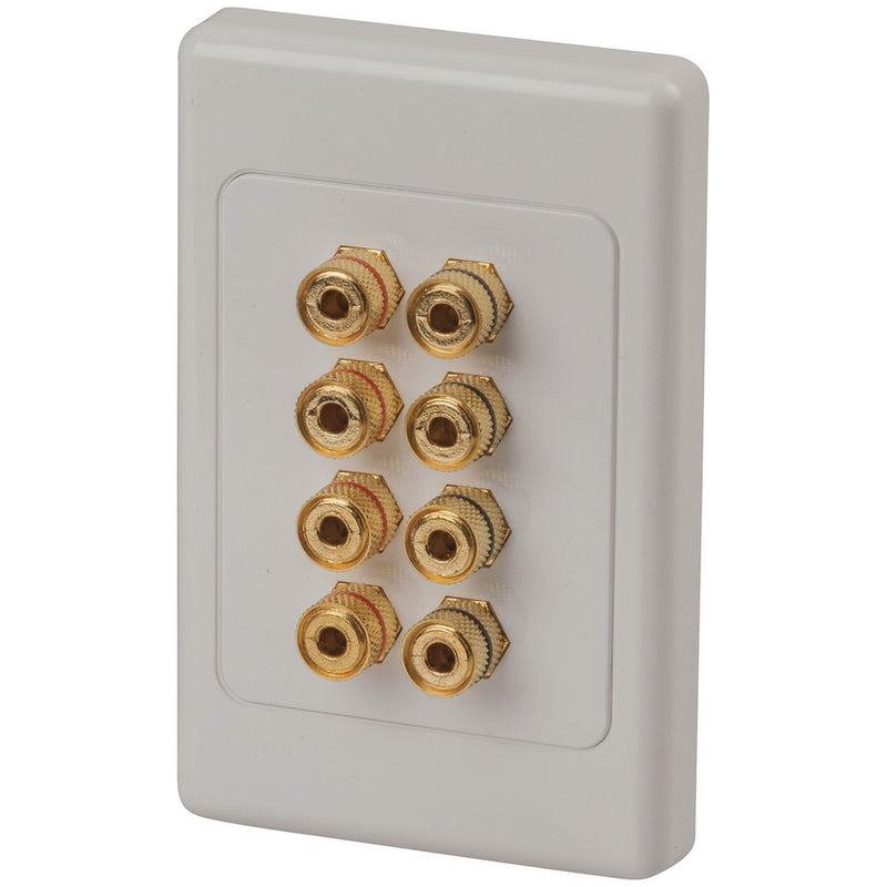 WALL PLATE BANANA BINDING POST GLDX8 - PT0474