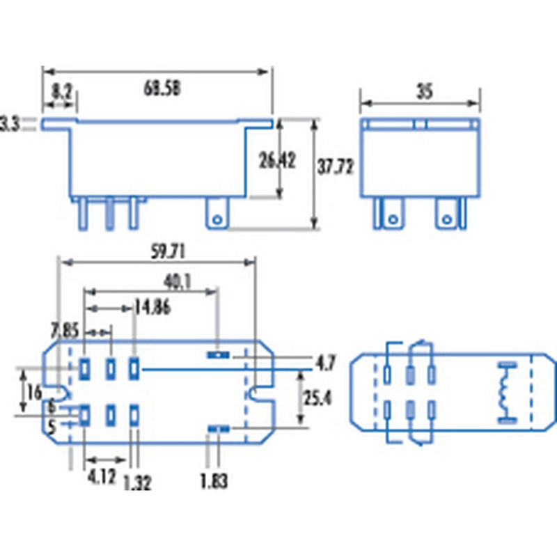 RELAY PANEL MNT 240VAC 30A DPDT