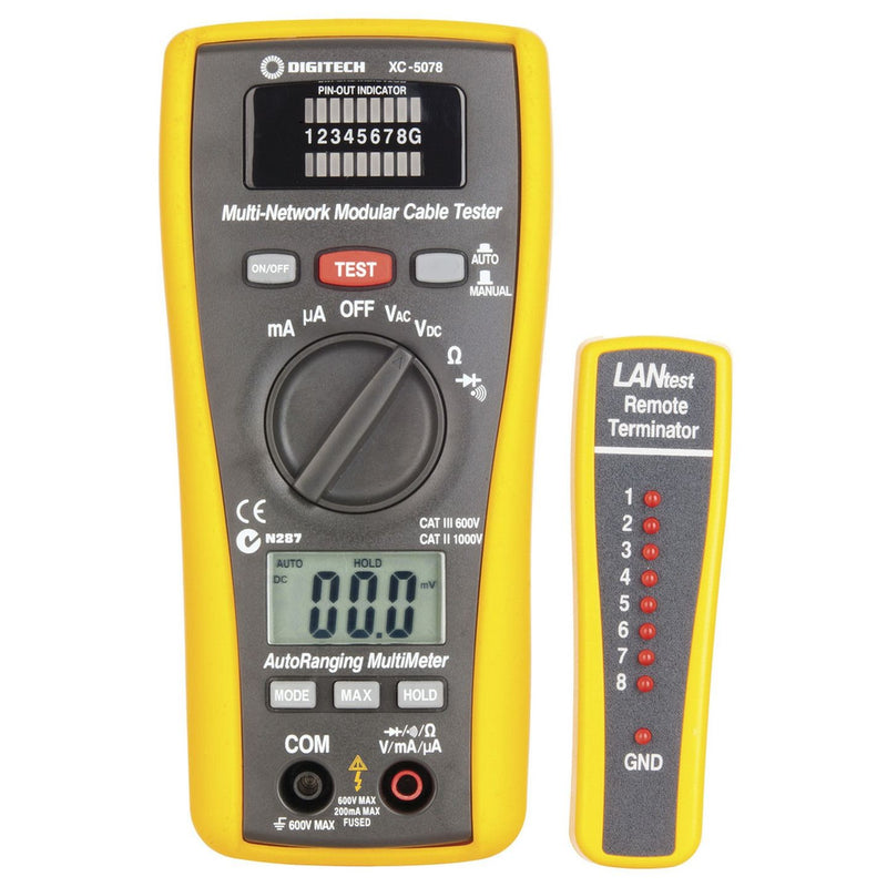 TESTER NETWORK CABLE W/DMM - XC5078