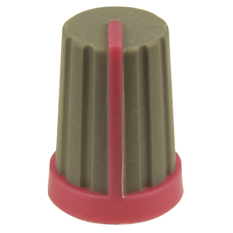 KNOB PLAST PUSH ON 18T SPLINE GRY/RED - HK7730