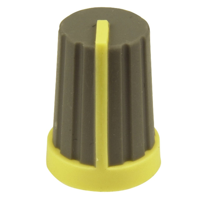 KNOB PLAST PUSH ON 18T SPLINE GRY/YEL - HK7731