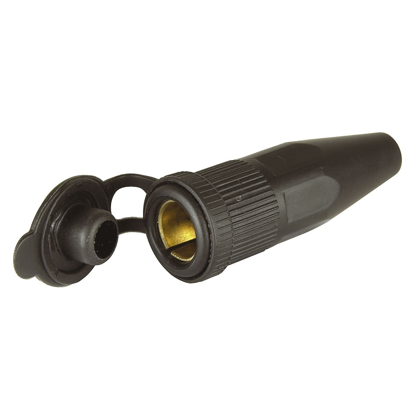 SKT PWR 2POLE W/COVER INLINE MERIT BLK - PS2096