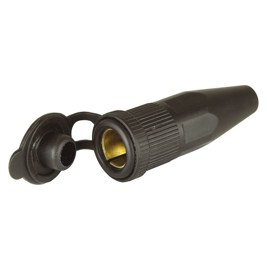 SKT PWR 2POLE W/COVER INLINE MERIT BLK - PS2096