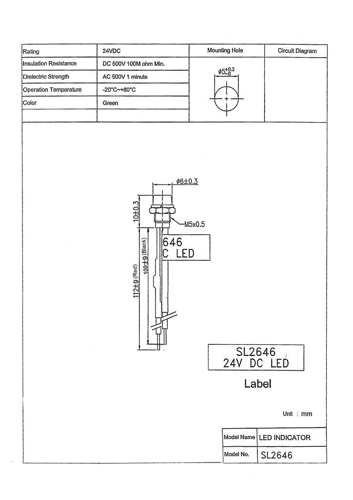 BEZEL 24V CHRM LED 3MM GRN - SL2646