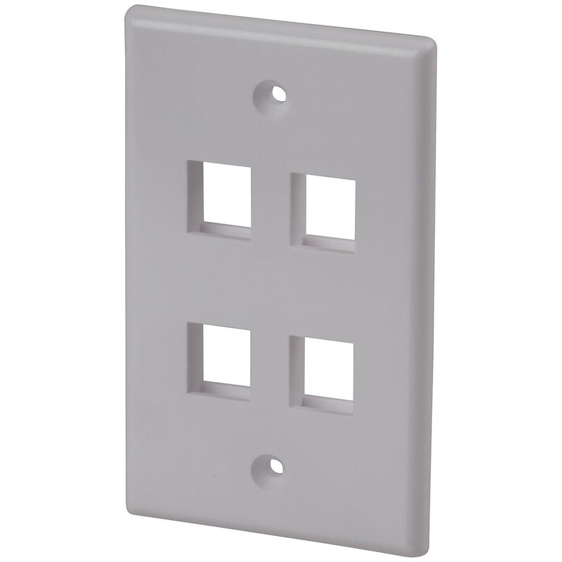 WALL PLATE KEYSTONE QUAD/4 PORT WHT - YN8056