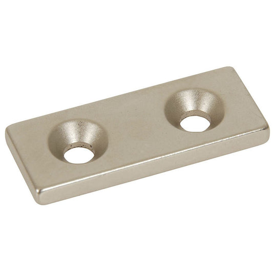 MAGNET RARE EARTH 50X20X5MM W/2HOLES - LM1628