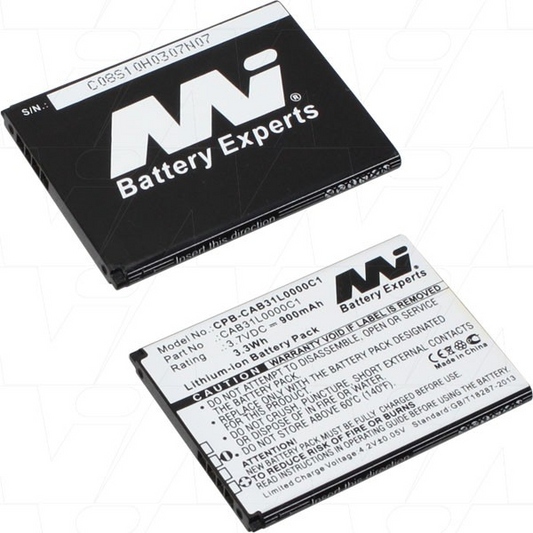 ALCATEL CPB-CAB31L0000C1 3.7V 900MAH - 79000-1023