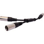 XLR 3 PIN Y ADAPTOR FEMALE XLR TO 2X MALE XLR SPLITTER LEAD - P0761