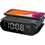 POWERTRAN RADIO ALARM CLOCK WITH WIRELESS FAST CHARGER - D2321