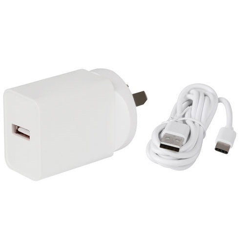 CELLINK 12W USB-A CHARGER W/ USB-A TO USB-C 1M CABLE - CTC1026WH