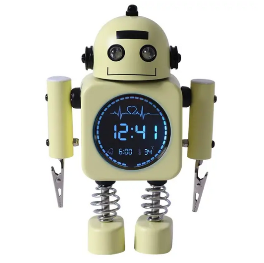 LASER KIDS ROBOT ALARM CLOCK YELLOW - ALC-KROBOT-YL
