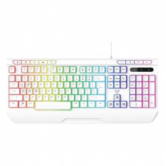 LASER GAMING LED FULL SIZE KEYBOARD WHITE - KB-MBK701-WH05
