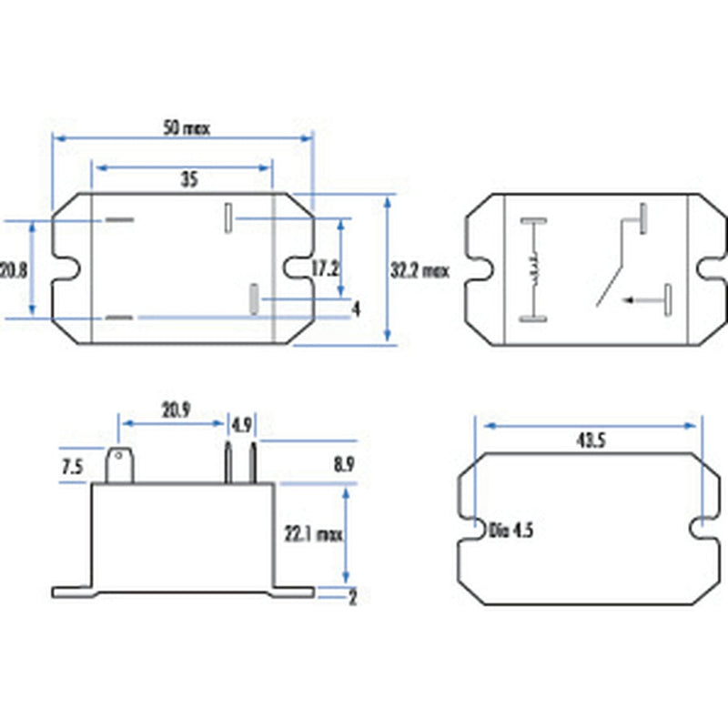 RELAY SURFACE MOUNT 12VDC 30A - SY4040