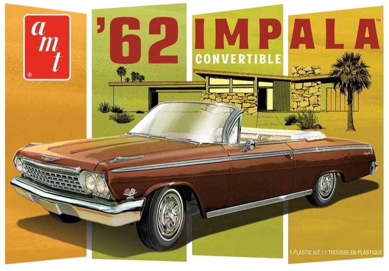 AMT 1/25 1962 CHEVY IMPALA CONVERTIBLE PLASTIC MODEL KIT - AMT1355M