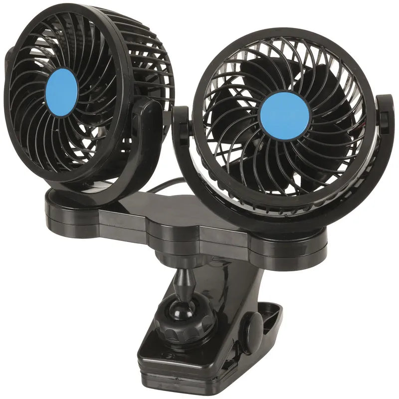 FAN DUAL 100MM W/CLAMP 12VDC - GH1403