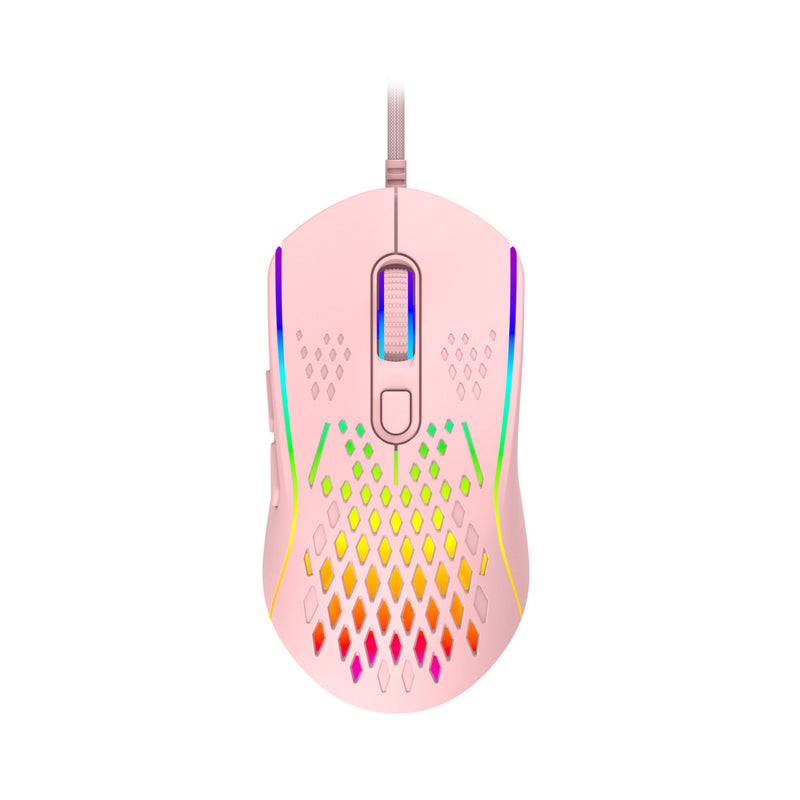 LASER RGB LIGHTWEIGHT GAMING MOUSE PINK - MSE-M1210-PK