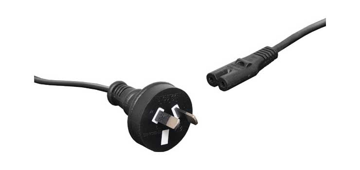 1.8m Figure 8 C7 Appliance 2.5A 2 Pin Black Mains Power Cable - P8404C