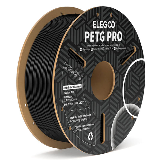 ELEGOO 3D PRINTER FILAMENT PETG PRO BLACK 1.75MM 1KG ROLL - TL6495
