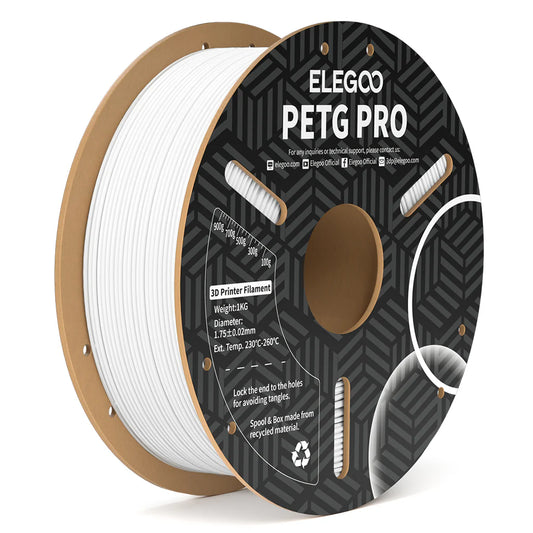 ELEGOO 3D PRINTER FILAMENT PETG PRO WHITE 1.75MM 1KG ROLL - TL6496
