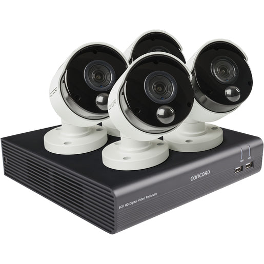 DVR/CAM KIT 1080P 8CH+4XPIR CAM V2 CNCRD - QV5052